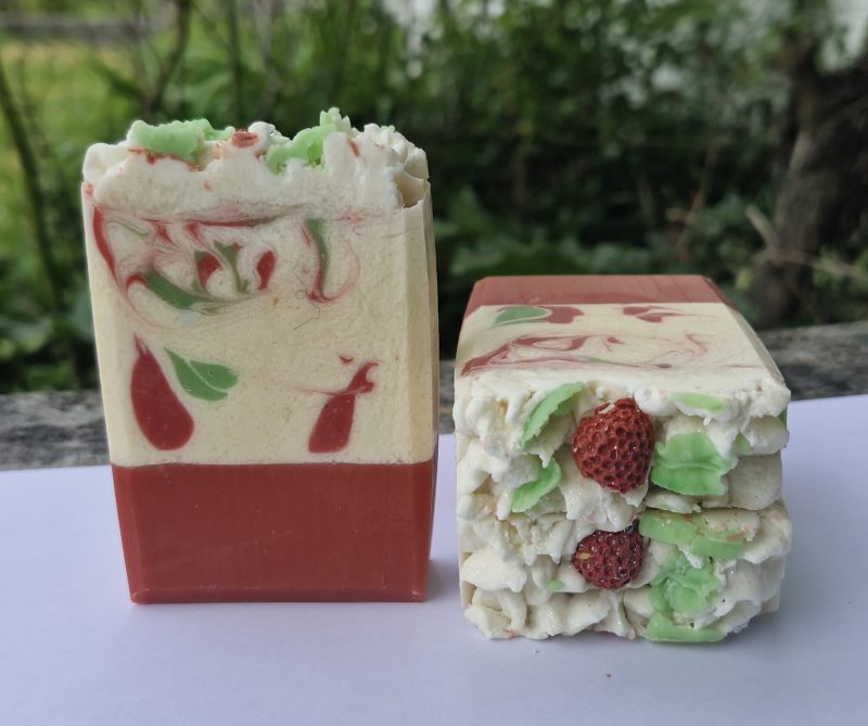 strawberry goats milk soap